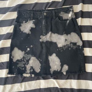 Nasty Gal Black Bleached Denim Mini Skirt